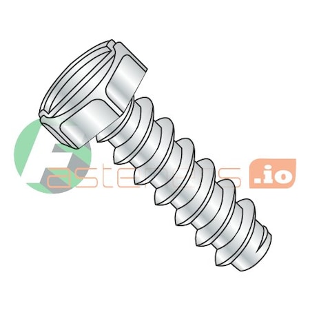 Newport Fasteners Thread Cutting Screw, #6 x 1/4 in, Zinc Plated Steel Hex Head Slotted Drive, 10000 PK 380755